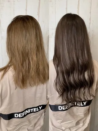 カラー ロング ヘアアレンジ 大阪レミーエクステ チビ編み込みのヘアスタイル