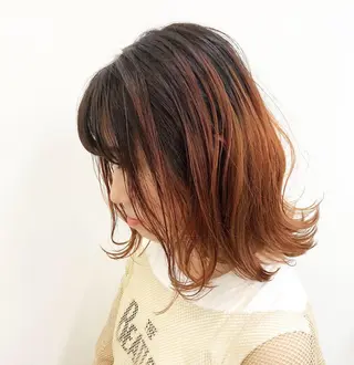 カラー クロスパーマ× 透明感カラー✂︎のヘアスタイル