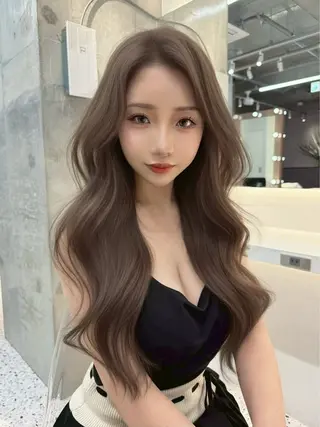 セミロング カラー Lond mare レイヤーカット/韓国のヘアスタイル