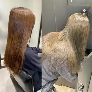 セミロング カラー パーマ ヘアアレンジ 髪質改善絹髪質感TR レイヤーカット/熊澤のヘアスタイル