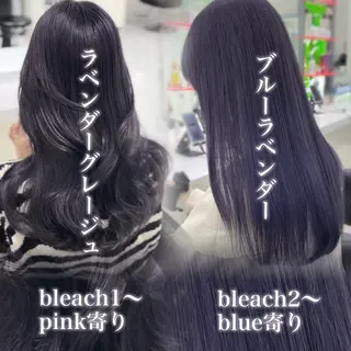 ロング カラー ヘアアレンジ 🫧透明感ラベンダー 似合わせ🫧あい🫧のヘアスタイル