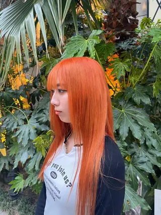 ロング カラー TATSUブリーチ/ ミルクティーベージュのヘアスタイル