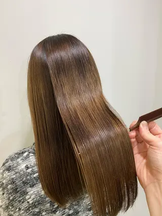 ロング コテ巻き風パーマ/ 髪質改善/河島恭平のヘアスタイル