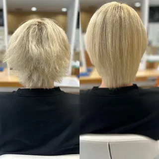 ショート パーマ 髪質改善/縮毛矯正 /ブリーチ矯正/岡部のヘアスタイル