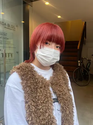 ミディアム カラー hen所属・心斎橋/レイヤー/ ブリーチ/モエのヘアスタイル