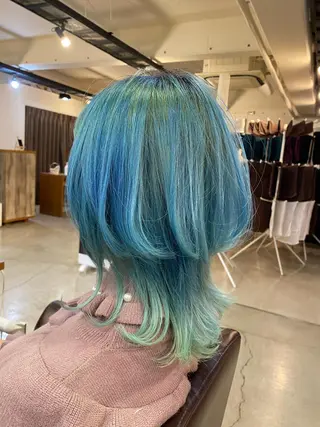 セミロング カラー ヘアアレンジ SALOWIN京都河原町Suite店所属・外国人風レイヤー/ ハイトーンSHUのヘアスタイル