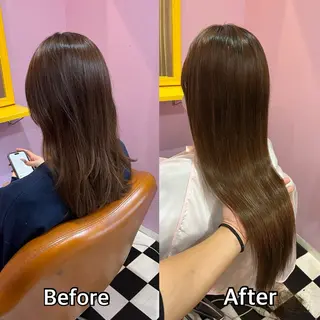 ロング シール+ちび編み込み エクステ梅田🐨のヘアスタイル