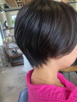ショート ハイライトバレイヤー ジュ＆縮毛矯正✨櫻野のヘアスタイル