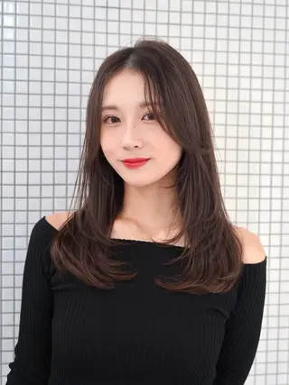 ミディアム カラー unami shibuya所属・ren ボブロブ/ミディアムのヘアスタイル