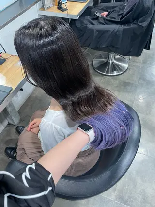 セミロング カラー ヘアアレンジ 💎韓国/ レイヤー カット/ 暖色🫧のヘアスタイル