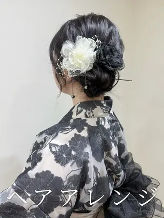 セミロング ヘアアレンジ 韓国風パーマ/ヘア セット/店長みづきのヘアスタイル