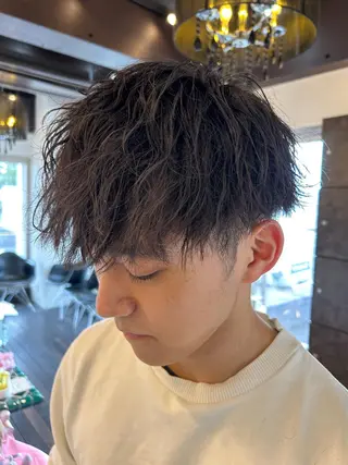 パーマ メンズ 🩵ハイトーン🩵 緒方美柚のヘアスタイル