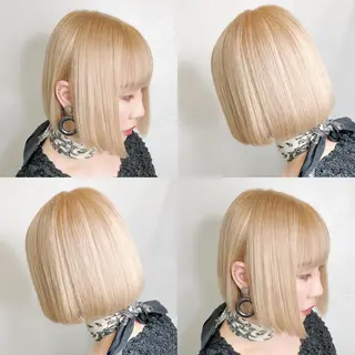 ショート カラー ヘアアレンジ メンズ キッズ 💟Chloe原宿店 🩶ハイトーンのヘアスタイル