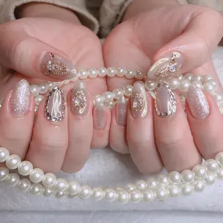 セミロング ネイル 長さ出し専門 nynaのネイルデザイン