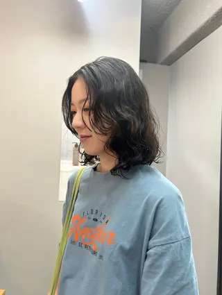 ミディアム パーマ ROCCOeast Rukaのヘアスタイル