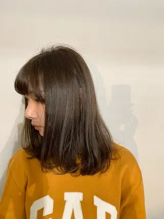 ミディアム カラー パーマ ヘアアレンジ 加藤 綾華のヘアスタイル