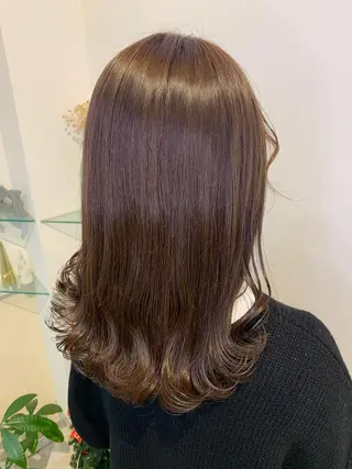 セミロング 透けるbrown カラー🎗♡yukaのヘアスタイル