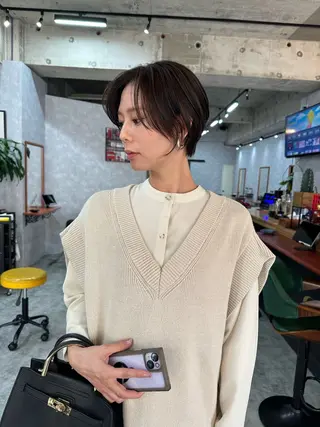 ショート C’LD hair  produce /シールドヘア所属・モテ髪/ボブ/ショー ト/アダチフウトのヘアスタイル