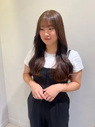 ロング カラー ヘアアレンジ コテ巻き風パーマ 銀座RINOSEのヘアスタイル