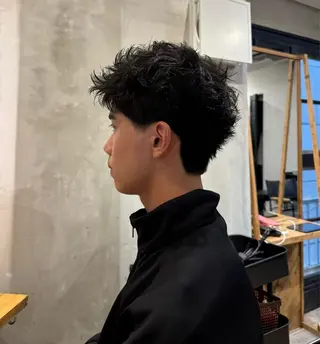 ショート パーマ メンズ heavenly by HAVANA新宿所属・メンズショート/ピン パーマ/新宿/フウガのヘアスタイル