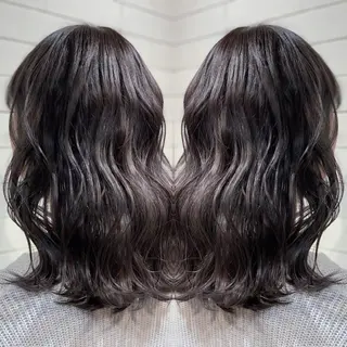 セミロング カラー ヘアアレンジ 髪質改善×ハイトーン 中田啄也のヘアスタイル