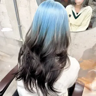 ロング カラー パーマ ヘアアレンジ メンズ キッズ ハイトーン/ピンク 💗モモ໒꒱のヘアスタイル