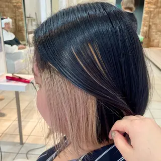 ショート カラー ブリーチ/ヘアセット 【𝙍𝙞𝙣𝙤】のヘアスタイル