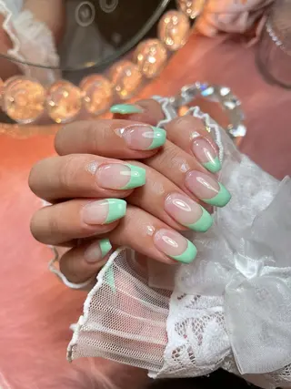 ネイル 23時まで❤︎韓国、 ワンホンネイルのネイルデザイン