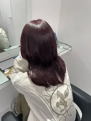 ミディアム カラー トレンド暖色ヘア🍒 miu🍒のヘアスタイル