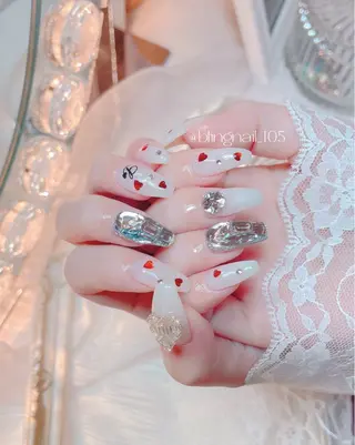 ネイル 23時まで❤︎韓国、 ワンホンネイルのネイルデザイン