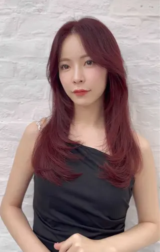 ロング カラー ヘアアレンジ 前髪顔まわりカット 🌈中村海聖のヘアスタイル