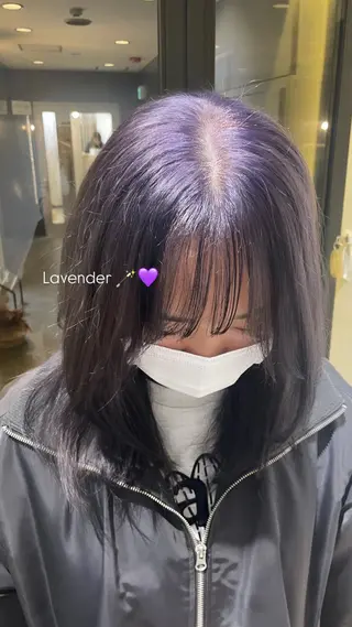 セミロング カラー おくにし はなのヘアスタイル