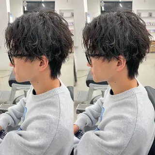 ショート カラー パーマ ヘアアレンジ メンズ 亀井隆汰/メンズ専門 パーマ特化美容師のヘアスタイル