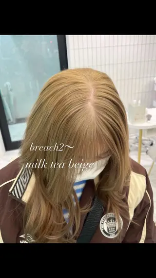 セミロング カラー 海外girl🤎 透明感ベージュmaoのヘアスタイル