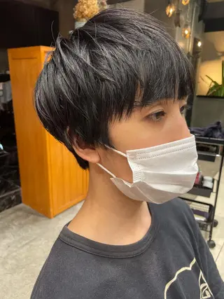 ショート カラー メンズ 髪質改善カラー&TR 縮毛矯正/弱酸性矯正のヘアスタイル