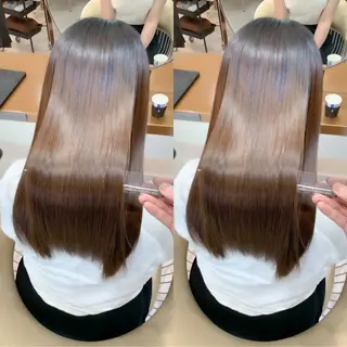 ミディアム カラー パーマ 🍎ハッシュカット× 髪質改善🍎カイトのヘアスタイル