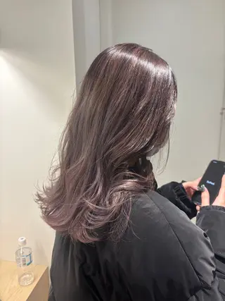 セミロング カラー ️🩵RINKA/ ハイトーンカラー🩵のヘアスタイル