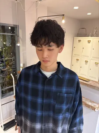 メンズ 🎀調布仙川透明感オ リーブカラー干莉🎀のヘアスタイル