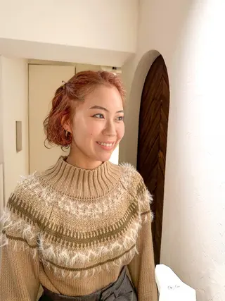 ミディアム カラー パーマ ヘアアレンジ 🤎ono/ 切りっぱなしボブ🤎のヘアスタイル