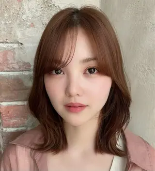 ミディアム カラー 🧡くびれヘア/前髪 顔周り🧡久原結衣のヘアスタイル