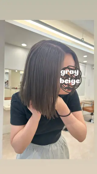 ショート カラー 透明感/ベージュ /kazui🐈のヘアスタイル