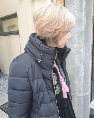 ショート カラー ヘアアレンジ BANK'S hair所属・💐ケラチン 髪質改善寺坂雄飛💐のヘアスタイル