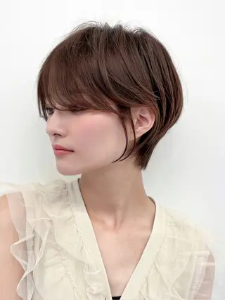 ショート ショートヘア くすみカラー、大場猛のヘアスタイル