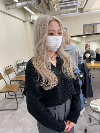ロング カラー EGO所属・ブリーチカラー💖 rukaのヘアスタイル