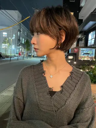 ショート カラー 🎀大川 錬🎀 ブリーチなしWカラーのヘアスタイル