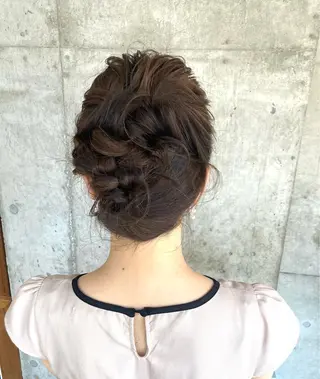 セミロング ヘアアレンジ 横浜美容室／暖色系 michika🌹のヘアスタイル