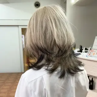 ロング カラー ブリーチなしピンク 赤井龍斗のヘアスタイル