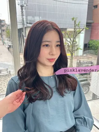 セミロング カラー ありむらもえ/ 透明感カラーのヘアスタイル