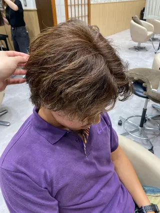 ショート カラー メンズ UNIX所属・村上翼/ハンサム ショート/パーマのヘアスタイル