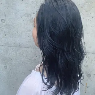 セミロング カラー 渋谷ブリーチカラー 韓国ヘアyuikoのヘアスタイル